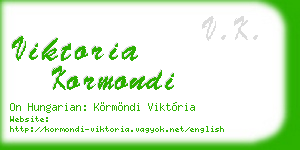 viktoria kormondi business card