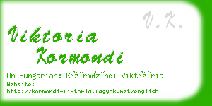 viktoria kormondi business card